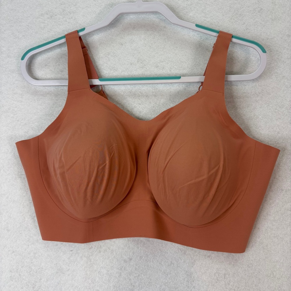 Evelyn Bobbie Wireless Seamless Smoothing Bra Rust Womens 3XL Minimal Seamless